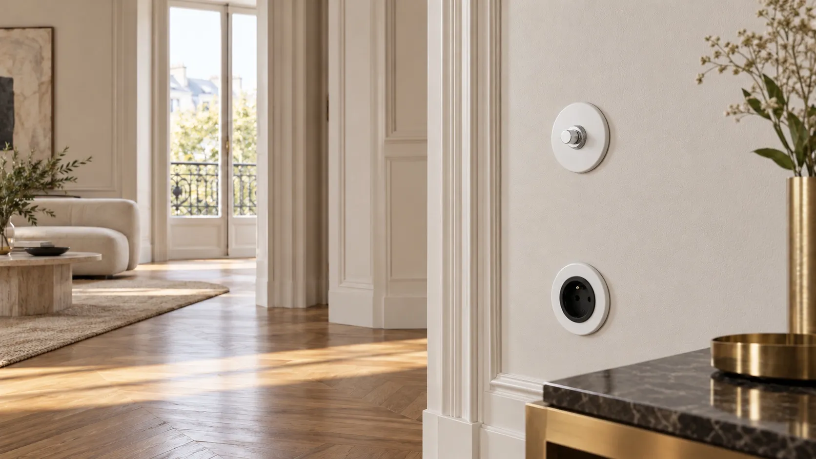 Interrupteur Empereur Paris installe dans un interieur